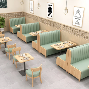 Customized Commercial Leather Fabric Restaurant Booth Furniture