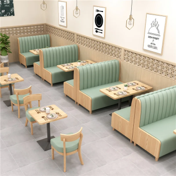 Customized Commercial Leather Fabric Restaurant Booth Furniture