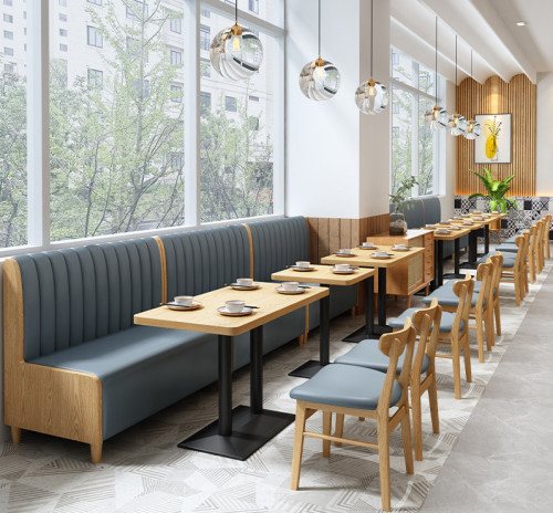 Customized Commercial Leather Fabric Restaurant Booth Furniture