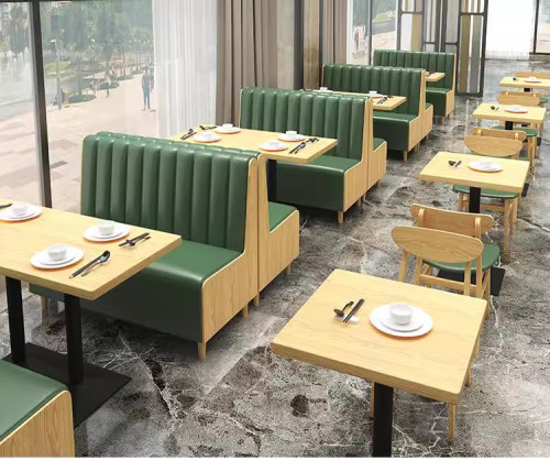 Customized Commercial Leather Fabric Restaurant Booth Furniture