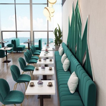 Commercial Flannel Chair And Table Booth Set For Hotel Cafe Restaurant Projects