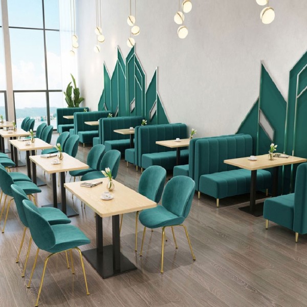 Commercial Flannel Chair And Table Booth Set For Hotel Cafe Restaurant Projects