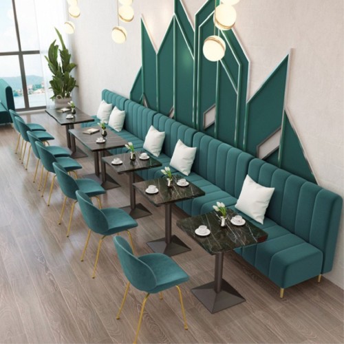 Commercial Flannel Chair And Table Booth Set For Hotel Cafe Restaurant Projects