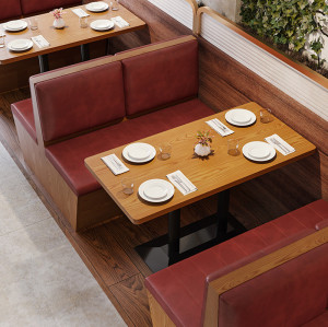 Modern Customized Pizza Shop Restaurant Leather Booth Sofa Sets