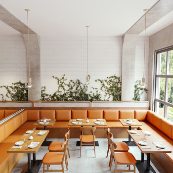 Modern Customized Pizza Shop Restaurant Leather Booth Sofa Sets