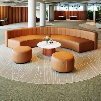 Semi Circular Hotel Club Office Reception Lounge Seating Sofa Set