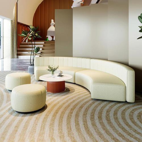 Semi Circular Hotel Club Office Reception Lounge Seating Sofa Set