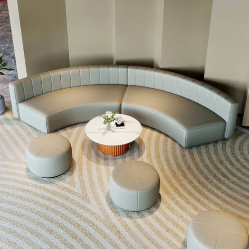 Semi Circular Hotel Club Office Reception Lounge Seating Sofa Set