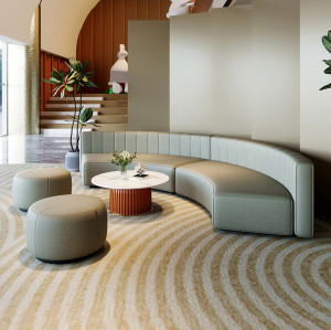 Semi Circular Hotel Club Office Reception Lounge Seating Sofa Set