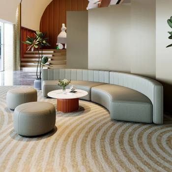 Semi Circular Hotel Club Office Reception Lounge Seating Sofa Set