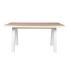 Rectangular Garden Table Plastic Wood Top Aluminum Frame Waterproof