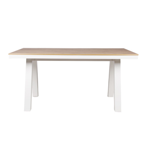 Rectangular Garden Table Plastic Wood Top Aluminum Frame Waterproof