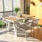 Rectangular Garden Table Plastic Wood Top Aluminum Frame Waterproof