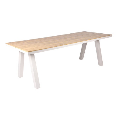 Plastic Wood Top Rectangle Garden Table For Leisure Patio Hotel