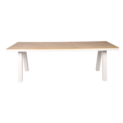 Plastic Wood Top Rectangle Garden Table For Leisure Patio Hotel