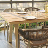 Plastic Wood Top Rectangle Garden Table For Leisure Patio Hotel