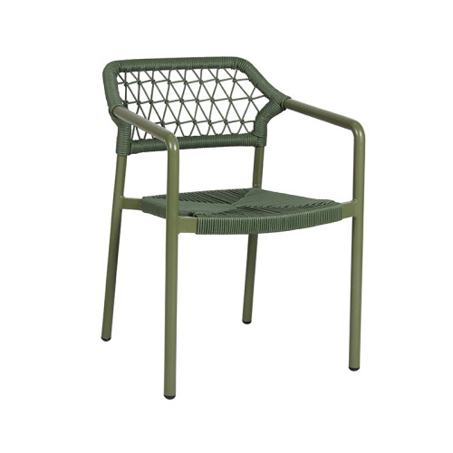 Multicolor Rope Woven Aluminum Outdoor Patio Dining Chairs And Table Set For Garden