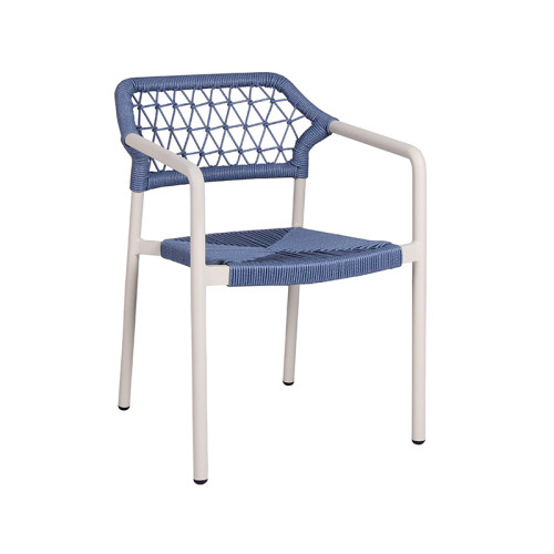 Multicolor Rope Woven Aluminum Outdoor Patio Dining Chairs And Table Set For Garden