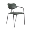 Nordic Design Metal Frame Leather Dining Chairs With Wood Table For Coffee Shop