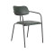 Nordic Design Metal Frame Leather Dining Chairs With Wood Table For Coffee Shop