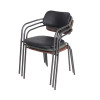 Nordic Design Metal Frame Leather Dining Chairs With Wood Table For Coffee Shop