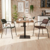 Nordic Design Metal Frame Leather Dining Chairs With Wood Table For Coffee Shop