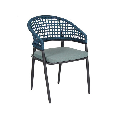 Leisure Garden Aluminum Frame Mesh Back Waterproof Woven Rope Chair