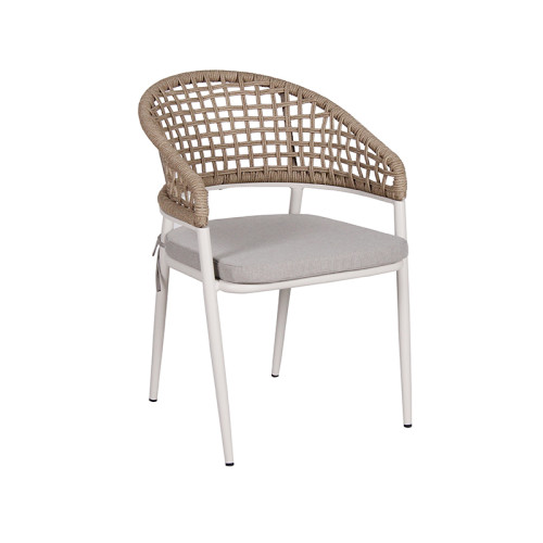 Leisure Garden Aluminum Frame Mesh Back Waterproof Woven Rope Chair
