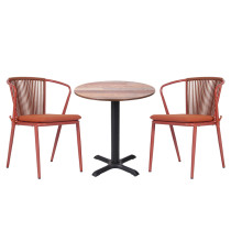 Commercial Grade Wood-Look Resin Round Table Top