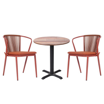 Commercial Grade Wood-Look Resin Round Table Top