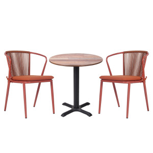 Commercial Grade Wood-Look Resin Round Table Top