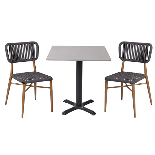 High Durability Cement Gray Resin Table Top For Outdoor Spaces