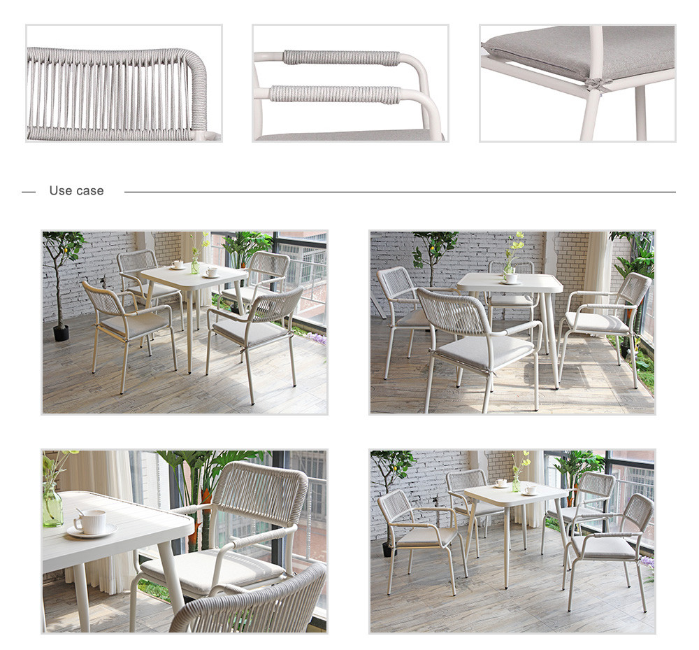 Woven Rope Back Restaurant Dining Chair