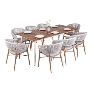 Lightweight Balcony Outside Rope Woven Chair With Removable Cushion