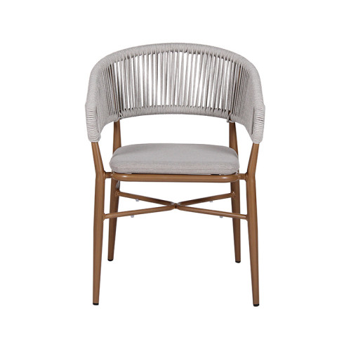 Lightweight Balcony Outside Rope Woven Chair With Removable Cushion