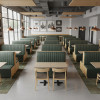 Customized Upholstered Leather Fabric Seating Booth For Cafes Restaurants Bars
