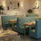 Customized Upholstered Leather Fabric Seating Booth For Cafes Restaurants Bars