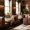 Customized Upholstered Leather Fabric Seating Booth For Cafes Restaurants Bars