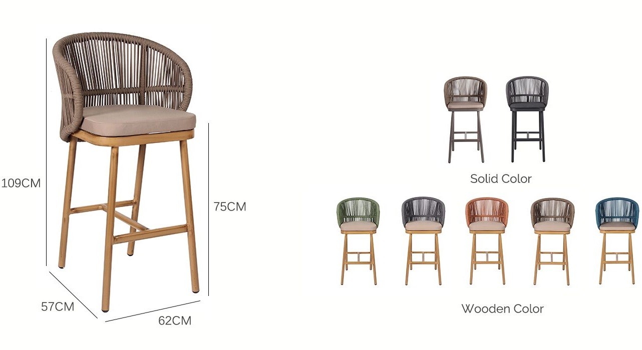 Braided Rope High Bar Chair