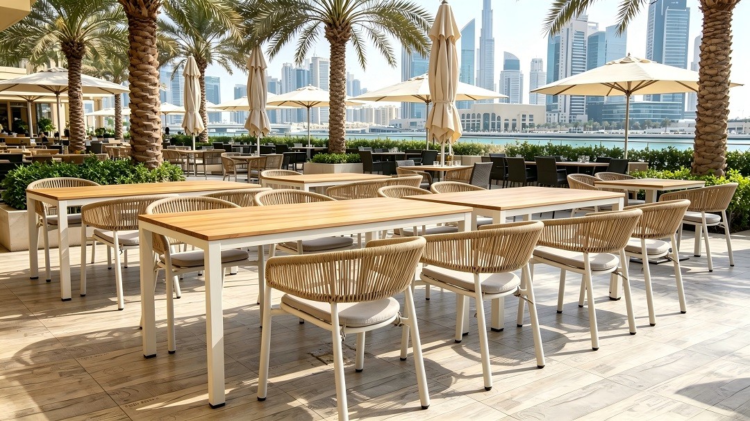 outdoor dining chairs and tables