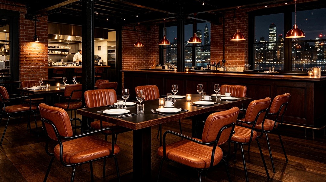 Vintage Industrial Dining Furniture For Boutique Restaurant