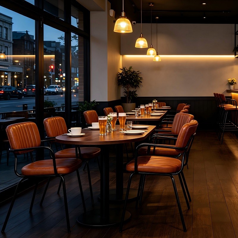 Vintage Industrial Dining Furniture For Boutique Restaurant