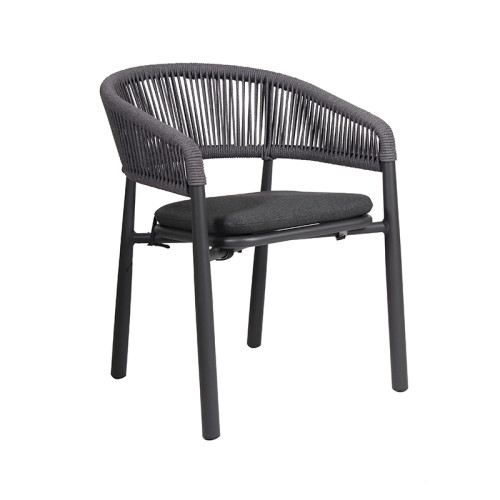 Commercial Woven Rope Outdoor Arm Chair For Bistro Patio Restaurant