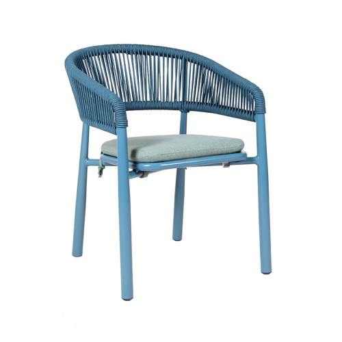 Commercial Woven Rope Outdoor Arm Chair For Bistro Patio Restaurant