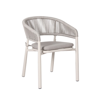 Commercial Woven Rope Outdoor Arm Chair For Bistro Patio Restaurant