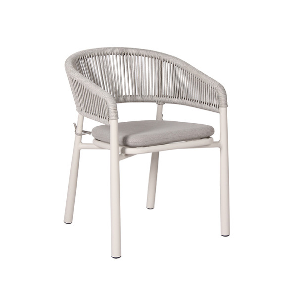 Commercial Woven Rope Outdoor Arm Chair For Bistro Patio Restaurant