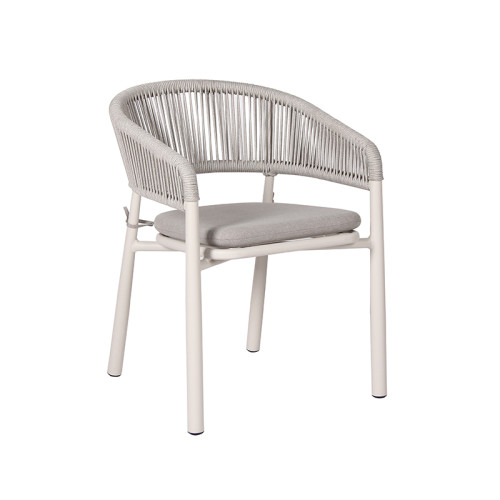 Commercial Woven Rope Outdoor Arm Chair For Bistro Patio Restaurant