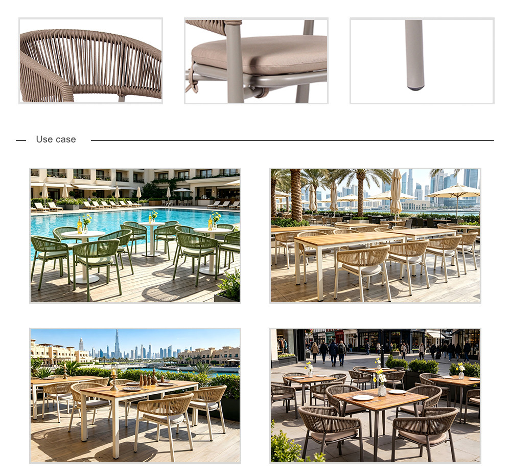 Commercial Woven Rope Outdoor Arm Chair