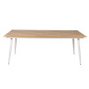 Waterproof Outdoor Plywood Table Wood Grain Slat Surface Aluminum Base