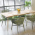 Waterproof Outdoor Plywood Table Wood Grain Slat Surface Aluminum Base